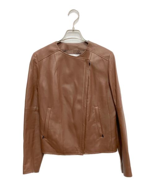 UNTITLED（アンタイトル）UNTITLED (アンタイトル) レザージップブルゾン ブラウン サイズ:2の古着・服飾アイテム