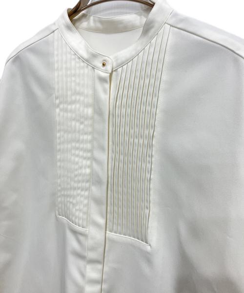 NOLLEY'S（ノーリーズ）NOLLEY'S (ノーリーズ) ピンタックサテンシャツ ホワイト サイズ:38 未使用品の古着・服飾アイテム