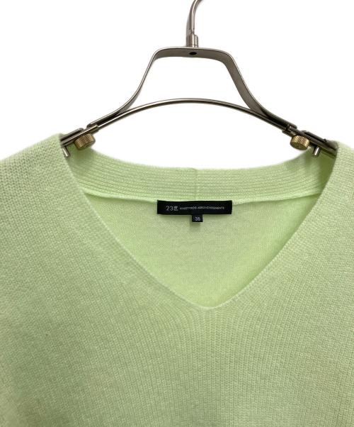 23区（ニジュウサンク）23区 (ニジュウサンク) カシミヤ混ニット グリーン サイズ:38の古着・服飾アイテム