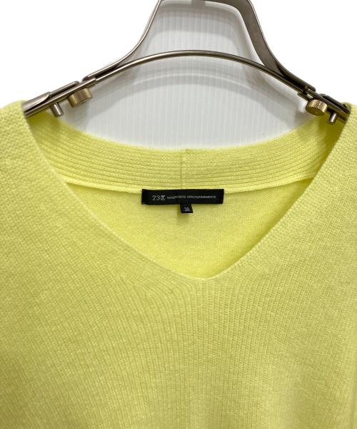 23区（ニジュウサンク）23区 (ニジュウサンク) カシミヤ混ニット イエロー サイズ:38の古着・服飾アイテム