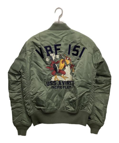 AVIREX（アヴィレックス）AVIREX (アヴィレックス) USS MA-1ボンバージャケット グリーン サイズ:Lの古着・服飾アイテム