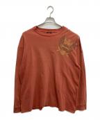 HARLEY-DAVIDSONハーレーダビッドソン）の古着「両面プリントロングスリーブカットソー」｜オレンジ