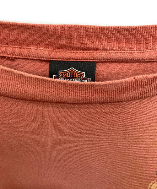 HARLEY-DAVIDSON（ハーレーダビッドソン）HARLEY-DAVIDSON (ハーレーダビッドソン) 両面プリントロングスリーブカットソー オレンジ サイズ:2XLの古着・服飾アイテム