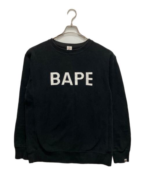 A BATHING APE（ア ベイシング エイプ）A BATHING APE (ア ベイシング エイプ) BAPEプリントスウェット ブラック サイズ:Lの古着・服飾アイテム