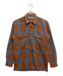 PENNEYS（ペニーズ）の古着「ヴィンテージオープンカラーシャツ」｜ブラウン