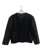 ISSEY MIYAKEイッセイミヤケ）の古着「パワショルノーカラージャケット」｜ブラック