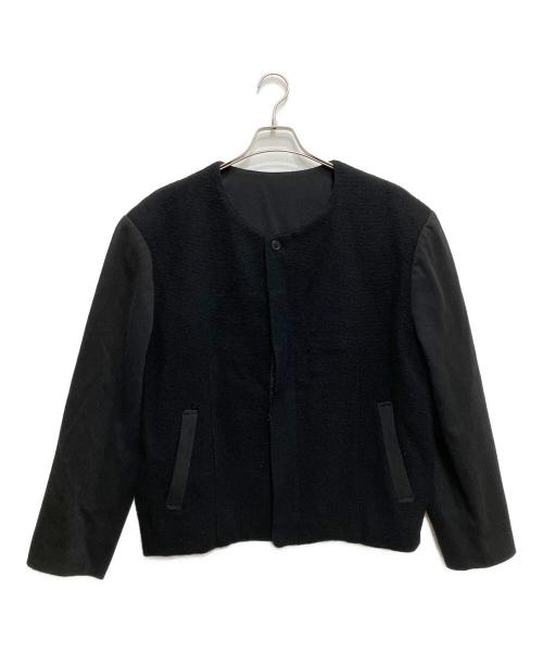 ISSEY MIYAKE（イッセイミヤケ）ISSEY MIYAKE (イッセイミヤケ) パワショルノーカラージャケット ブラック サイズ:不明の古着・服飾アイテム