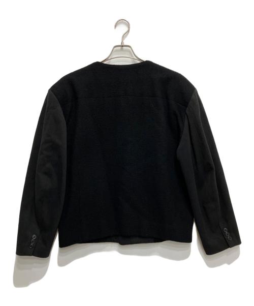 ISSEY MIYAKE（イッセイミヤケ）ISSEY MIYAKE (イッセイミヤケ) パワショルノーカラージャケット ブラック サイズ:不明の古着・服飾アイテム