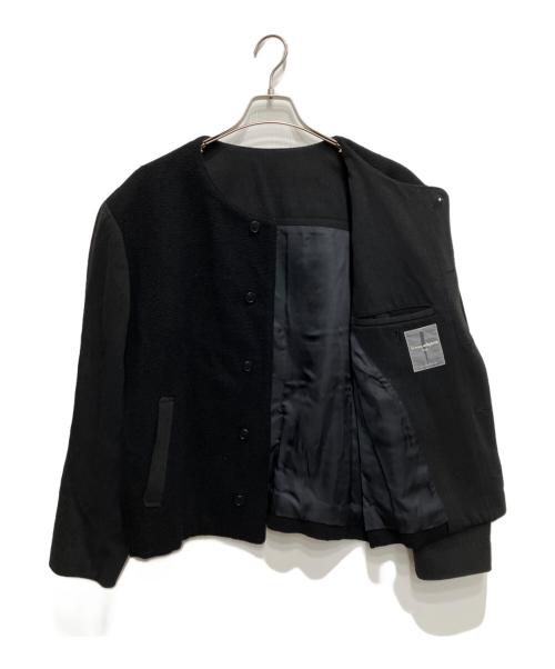 ISSEY MIYAKE（イッセイミヤケ）ISSEY MIYAKE (イッセイミヤケ) パワショルノーカラージャケット ブラック サイズ:不明の古着・服飾アイテム