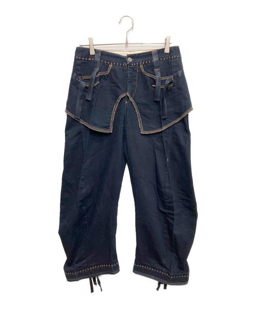 MARITHE+FRANCOIS GIRBAUD（マリテフランソワジルボー）MARITHE+FRANCOIS GIRBAUD (マリテフランソワジルボー) レイヤード立体裁断デニム インディゴ サイズ:Mの古着・服飾アイテム