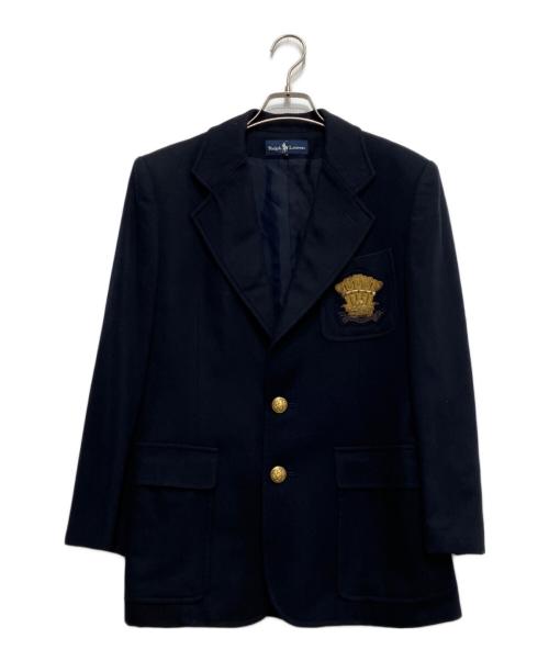 POLO RALPH LAUREN（ポロ・ラルフローレン）POLO RALPH LAUREN (ポロ・ラルフローレン) ワッペン付ブレザー ネイビー サイズ:9の古着・服飾アイテム