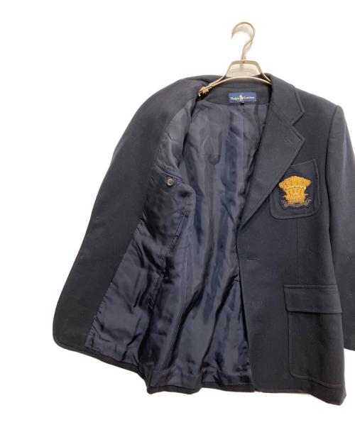 POLO RALPH LAUREN（ポロ・ラルフローレン）POLO RALPH LAUREN (ポロ・ラルフローレン) ワッペン付ブレザー ネイビー サイズ:9の古着・服飾アイテム