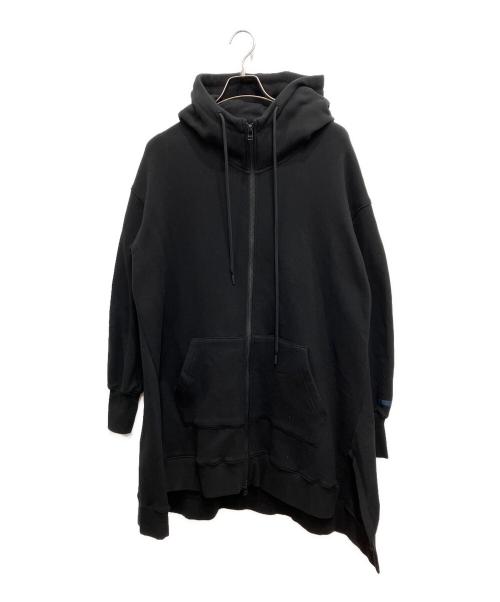 REGULATION Yohji Yamamoto（レギュレーションヨウジヤマモト）REGULATION Yohji Yamamoto (レギュレーションヨウジヤマモト) LONG ZIP-UP HOODIE ブラック サイズ:2の古着・服飾アイテム