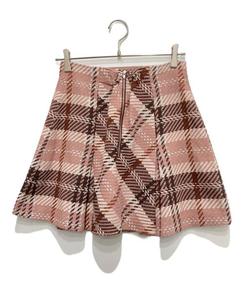 Snidel（スナイデル）Snidel (スナイデル) ロービングチェックミニスカート ピンク サイズ:2の古着・服飾アイテム