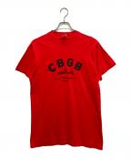 FRUIT OF THE LOOMフルーツオブザルーム）の古着「CBGBプリントTシャツ」｜レッド