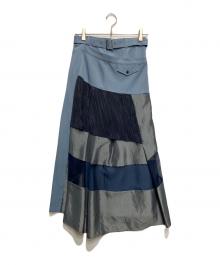 UNITED TOKYO（ユナイテッドトーキョー）の古着「ランダムブロッキングスカート」｜ブルー