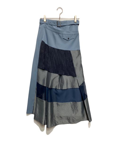 UNITED TOKYO（ユナイテッドトーキョー）UNITED TOKYO (ユナイテッドトーキョー) ランダムブロッキングスカート ブルー サイズ:2の古着・服飾アイテム
