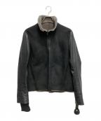 ISAAC SELLAM EXPERIENCEアイザックセラム エクスペリエンス）の古着「レザー切替ムートンジャケット」｜ブラック