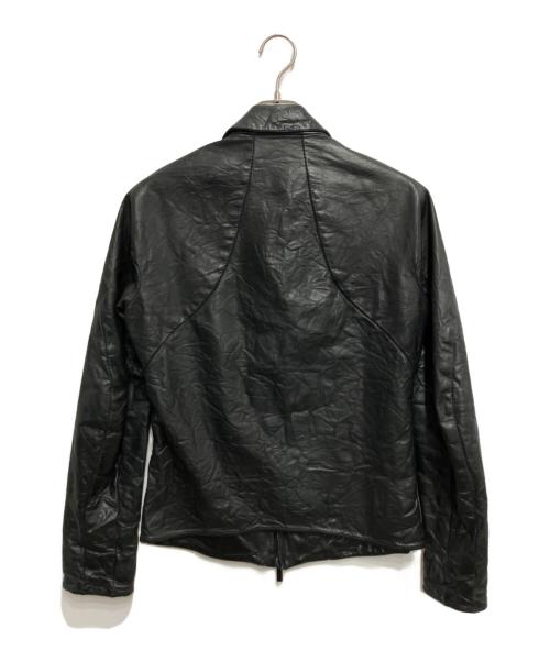 LAYER-0（レイヤーゼロ）LAYER-0 (レイヤーゼロ) レザー シングル ライダースジャケット ブラック サイズ:46の古着・服飾アイテム