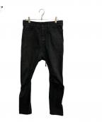 D.HYGENディーハイゲン）の古着「ドロップクロッチカーブスリムパンツ」｜ブラック