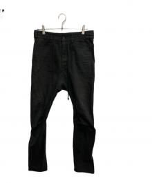 D.HYGEN（ディーハイゲン）の古着「ドロップクロッチカーブスリムパンツ」｜ブラック