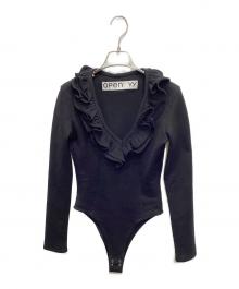 OPEN YY（オープンワイワイ）の古着「RUFFLE BODYSUIT」｜ブラック