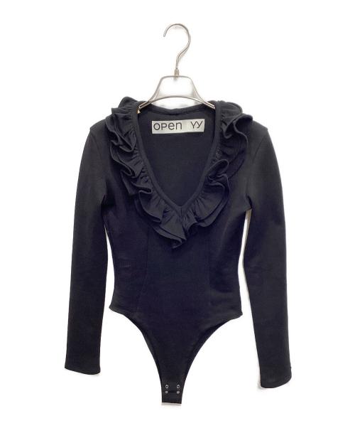 OPEN YY（オープンワイワイ）OPEN YY (オープンワイワイ) RUFFLE BODYSUIT ブラック サイズ:Sの古着・服飾アイテム