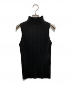 PLEATS PLEASEプリーツプリーズ）の古着「BASICSハイネックトップ」｜ブラック
