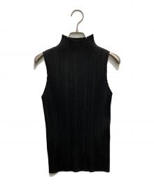 PLEATS PLEASE（プリーツプリーズ）の古着「BASICSハイネックトップ」｜ブラック