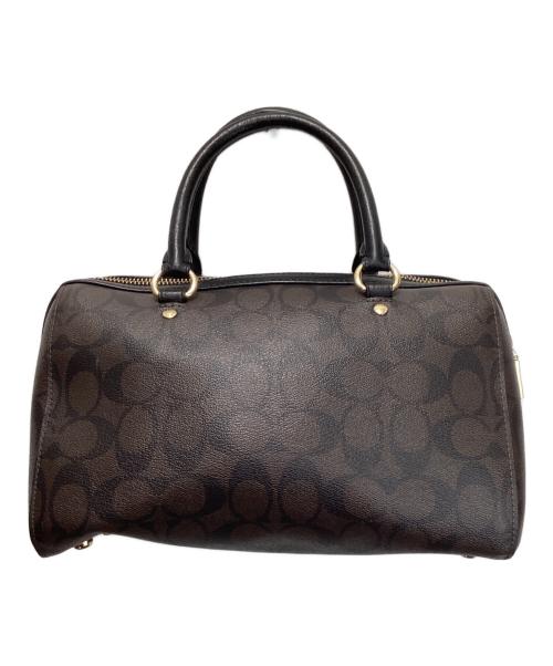 COACH（コーチ）COACH (コーチ) ローアン サッチェル シグネチャー キャンバス ブラウン×ブラックの古着・服飾アイテム