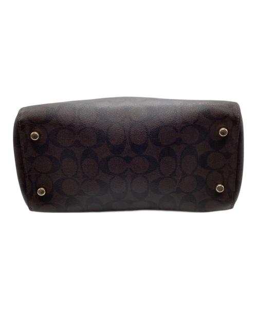 COACH（コーチ）COACH (コーチ) ローアン サッチェル シグネチャー キャンバス ブラウン×ブラックの古着・服飾アイテム