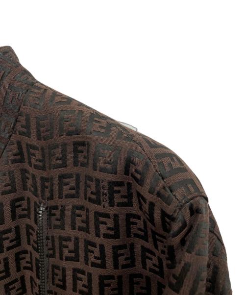 FENDI（フェンディ）FENDI (フェンディ) ズッカ柄パディングライダースジャケット ブラウン サイズ:不明の古着・服飾アイテム