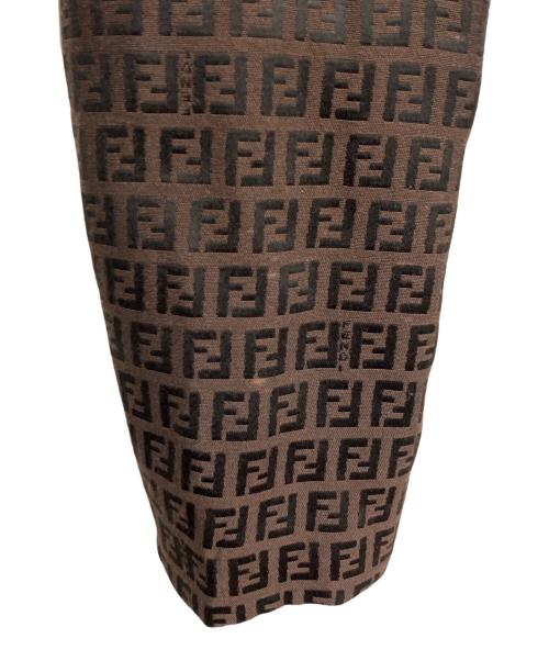 FENDI（フェンディ）FENDI (フェンディ) ズッカ柄パディングライダースジャケット ブラウン サイズ:不明の古着・服飾アイテム