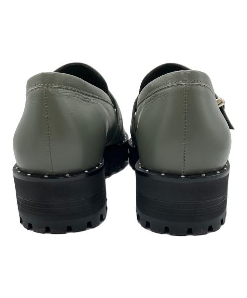 卑弥呼（ヒミコ）卑弥呼 (ヒミコ) ベルトデザイントラックソールローファー グリーン サイズ:23cmの古着・服飾アイテム