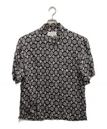 Maison Margiela（メゾンマルジェラ）の古着「総柄オープンカラーシャツ」｜ブラック