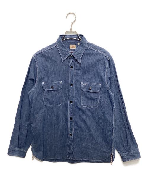 SUGAR CANE（シュガーケーン）SUGAR CANE (シュガーケーン) JEAN CORD WORK SHIRT ブルー サイズ:Ｌの古着・服飾アイテム