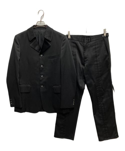COMME des GARCONS HOMME PLUS（コムデギャルソンオムプリュス）COMME des GARCONS HOMME PLUS (コムデギャルソンオムプリュス) ジャガード4ボタンセットアップ ブラック サイズ:Sの古着・服飾アイテム