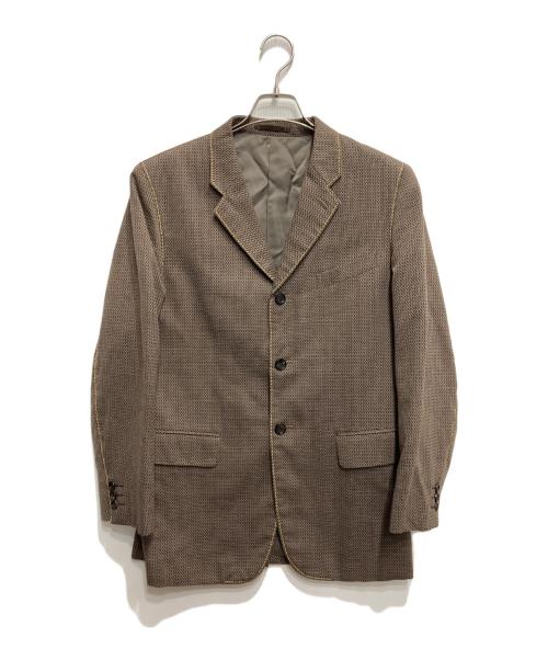 COMME des GARCONS HOMME PLUS（コムデギャルソンオムプリュス）COMME des GARCONS HOMME PLUS (コムデギャルソンオムプリュス) ステッチ4ボタンセットアップ ブラウン サイズ:Sの古着・服飾アイテム