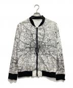 NUMBER (N)INEナンバーナイン）の古着「ペーパーマップブルゾン」｜ホワイト×ブラック