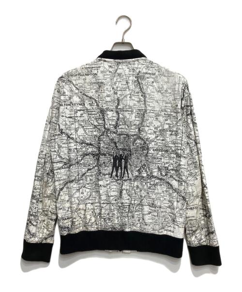 NUMBER (N)INE（ナンバーナイン）NUMBER (N)INE (ナンバーナイン) ペーパーマップブルゾン ホワイト×ブラック サイズ:34の古着・服飾アイテム