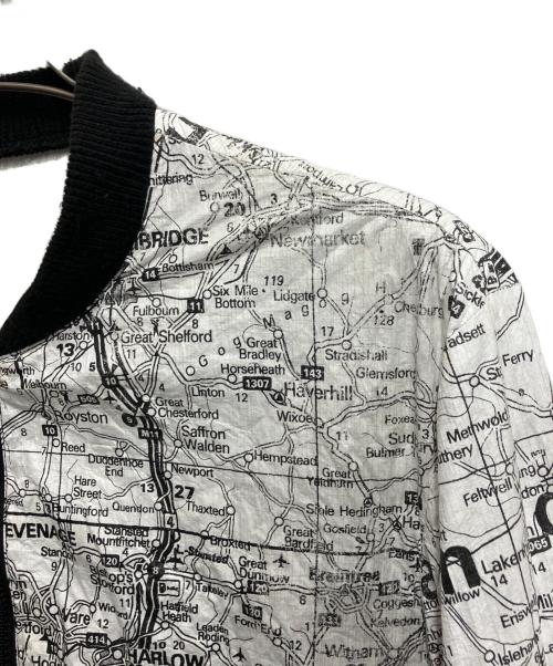 NUMBER (N)INE（ナンバーナイン）NUMBER (N)INE (ナンバーナイン) ペーパーマップブルゾン ホワイト×ブラック サイズ:34の古着・服飾アイテム