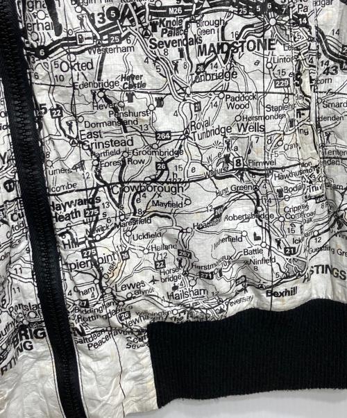 NUMBER (N)INE（ナンバーナイン）NUMBER (N)INE (ナンバーナイン) ペーパーマップブルゾン ホワイト×ブラック サイズ:34の古着・服飾アイテム