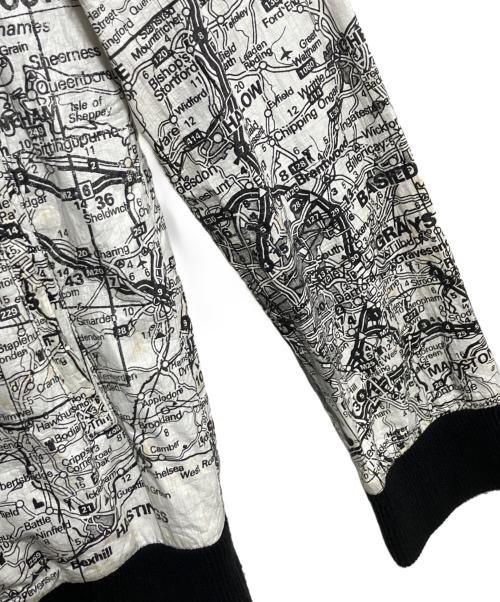 NUMBER (N)INE（ナンバーナイン）NUMBER (N)INE (ナンバーナイン) ペーパーマップブルゾン ホワイト×ブラック サイズ:34の古着・服飾アイテム