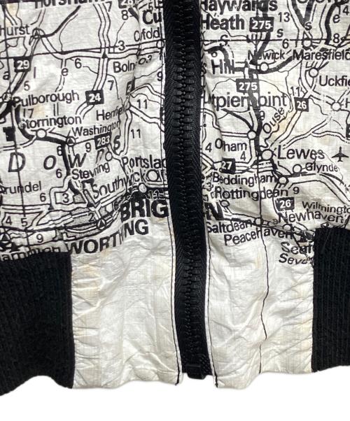 NUMBER (N)INE（ナンバーナイン）NUMBER (N)INE (ナンバーナイン) ペーパーマップブルゾン ホワイト×ブラック サイズ:34の古着・服飾アイテム