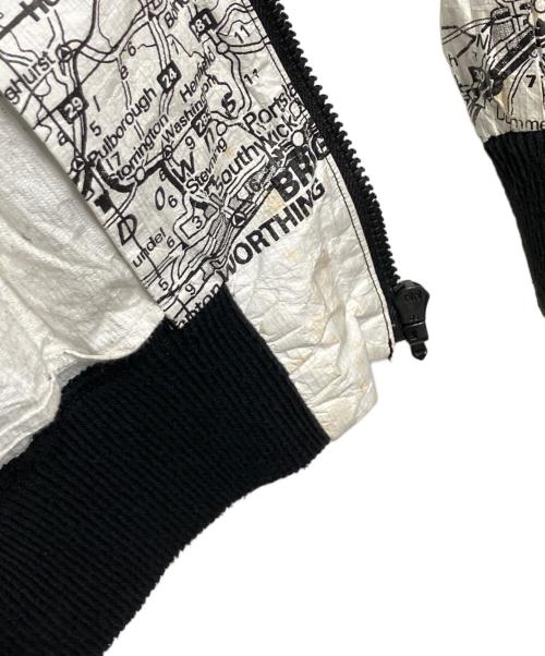 NUMBER (N)INE（ナンバーナイン）NUMBER (N)INE (ナンバーナイン) ペーパーマップブルゾン ホワイト×ブラック サイズ:34の古着・服飾アイテム