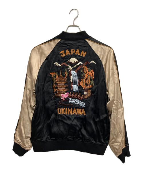 HOUSTON（ヒューストン）HOUSTON (ヒューストン) スーベニアジャケット ブラック×ブルー サイズ:Ｌの古着・服飾アイテム