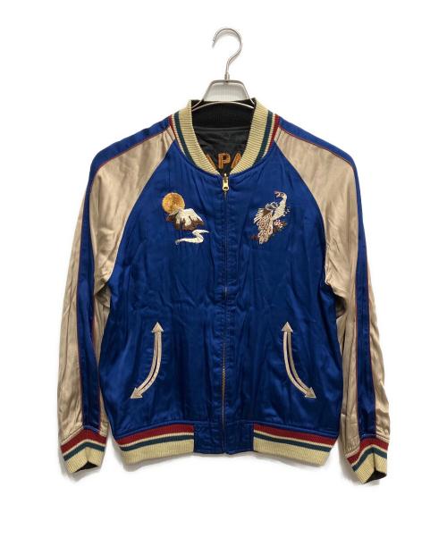 HOUSTON（ヒューストン）HOUSTON (ヒューストン) スーベニアジャケット ブラック×ブルー サイズ:Ｌの古着・服飾アイテム