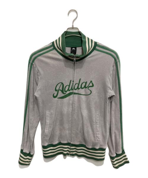 adidas（アディダス）adidas (アディダス) トラックジャケット グレー×グリーン サイズ:Lの古着・服飾アイテム
