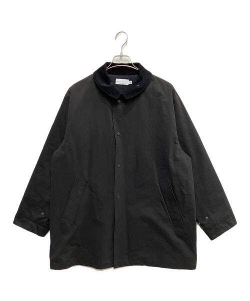 Manual Alphabet（マニュアル アルファベット）Manual Alphabet (マニュアル アルファベット) 襟コーデュロイバルカラーハーフコート ブラック サイズ:2の古着・服飾アイテム
