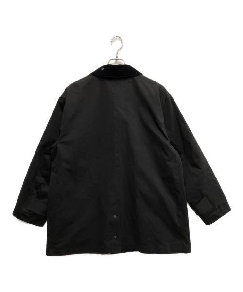 Manual Alphabet（マニュアル アルファベット）Manual Alphabet (マニュアル アルファベット) 襟コーデュロイバルカラーハーフコート ブラック サイズ:2の古着・服飾アイテム